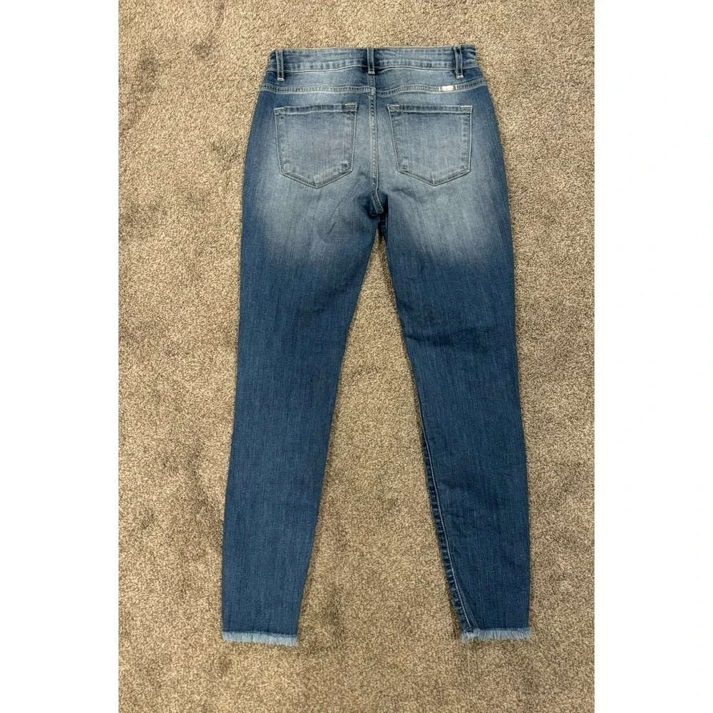 KanCan‎ Jeans Women's 5/26 Blue Denim Distressed Medium Wash Cotton Frayed Hem